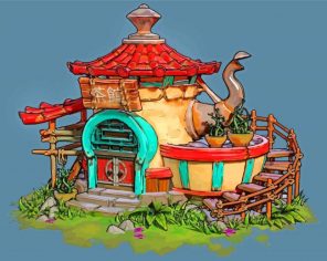 Chinese Teapot House Paint By Numbers