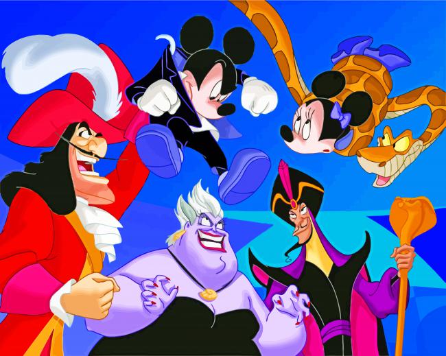 Disney Villains And Mickey Mouse paint by number