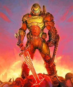 Doomguy Character paint by numbers