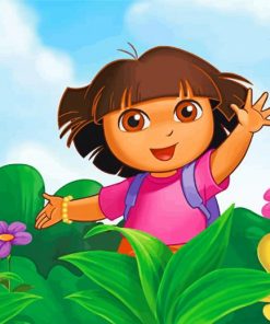 Dora In Garden paint by number