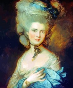 Gainsborough woman in blue paint by numbers