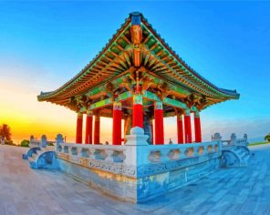 Korean Friendship Bell At Sunrise Paint By Number