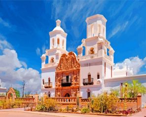 Mission San Xavier paint by number