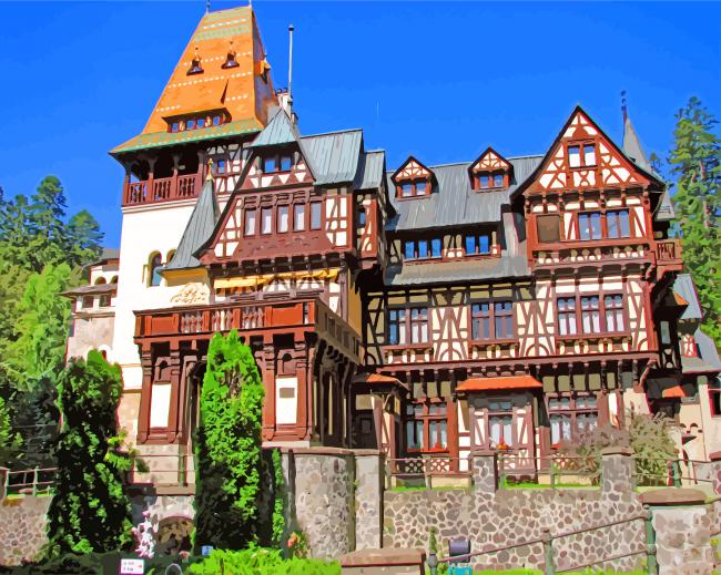Pelisor Castle Sinaia paint by numbers
