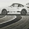 RWB Porsche Black and White paint by number