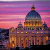Saint Peters Basilica At Sunset paint by number