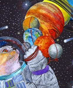 Space Astronaut Cat paint by number