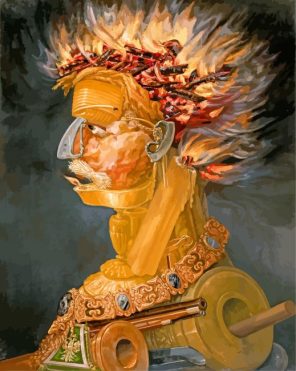 The allegory of Fire Giuseppe Arcimboldo paint by numbers