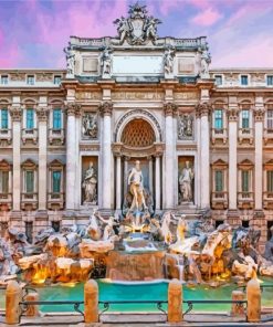 Trevi Fountain Italy paint by number
