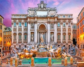 Trevi Fountain Italy paint by number
