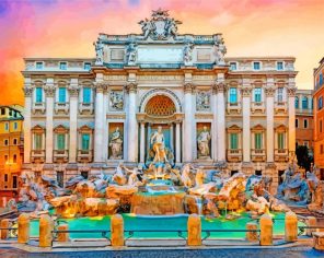 Trevi Fountain Rome Italy paint by numbers