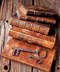 Vintage Books And Keys Paint by numbers