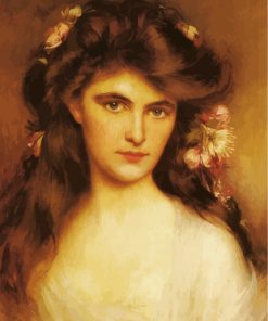 Young-Beaut-With-Flowers-In-Her-Hair-paint-by-numbers
