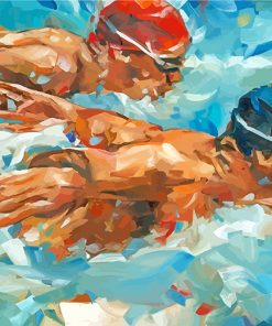 abstract swimmers paint by number