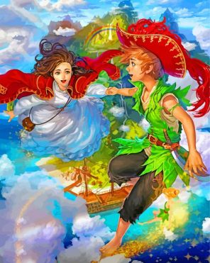 Aesthetic Peter Pan And Wendy paint by numbers
