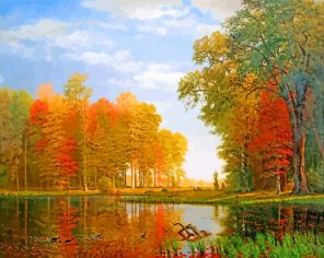 albert bierstadt autumn woods paint by number