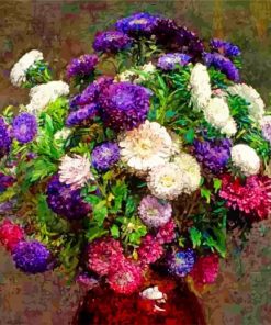 Asters In A Vase paint by numbers