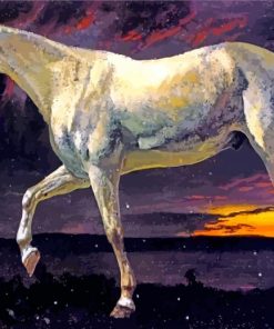 Bierstadt White Horse And Sunset paint by number