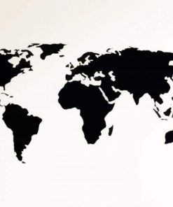 Black World Map paint by numbers