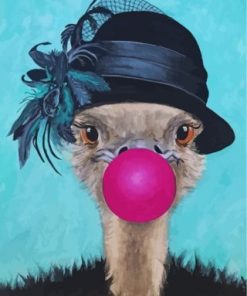 Classy Ostrich Illustration paint by numbers