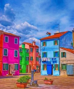 Purple Burano paint by numbers