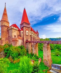 Corvin Castle Hunedoara Transylvania Romania paint by number
