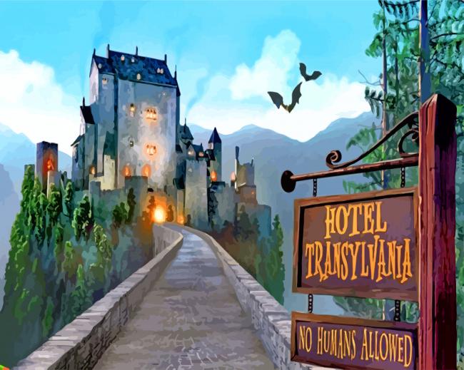 Dracula Castle Hotel Transylvania paint by number