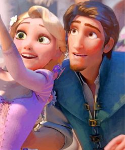 Flynn Rider And Rapunzel paint by numbers