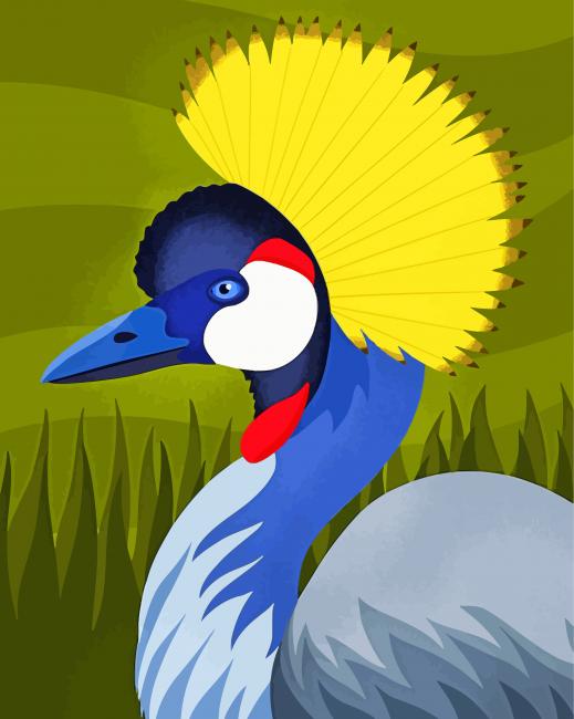 Grey Crowned Crane paint by numbers