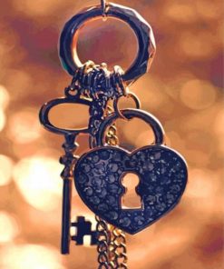 Heart Lock And Key Paint by numbers