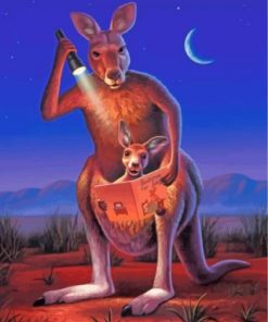 Kangaroo Reading A Night Story Paint by numbers