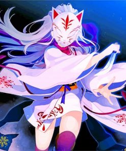 Kitsune Fox Mask Anime paint by numbers