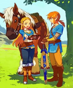 Link And Princess Zelda paint by numbers