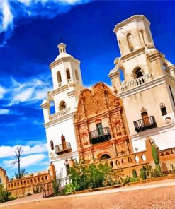 Mission San Xavier Del Bac Tucson Arizona paint by number