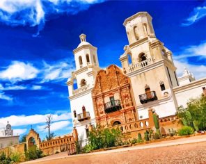 Mission San Xavier Del Bac Tucson Arizona paint by number