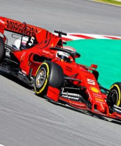 Red Formula One paint by number