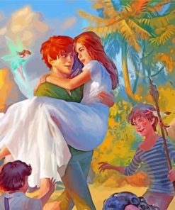 romantic peter pan and wendy paint by numbers