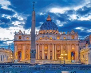 saint peters square Vatican Church paint by number
