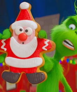 Max The Grinch Holding Santa ppaint by numbers