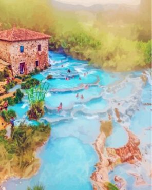 Tuscany Hot Springs Saturnia Paint by numbers