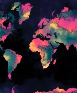 World Map Artwork paint by numbers