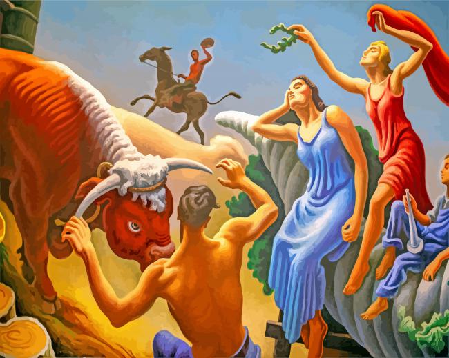 Achelous And Hercules Thomas Hart Benton paint by numbers