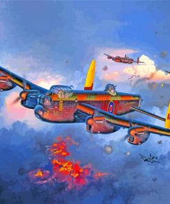 Avro lancaster War Plane paint by number