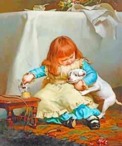 Charles Burton Barber Once Bit Twice Shy paint by numbers