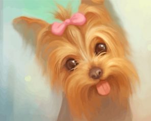 Cute Yorkie Dog paint by numbers