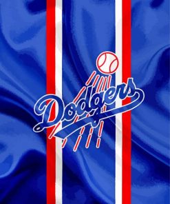 Dodgers Baseball Logo paint by number