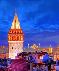 Galata Stone Tower paint by number