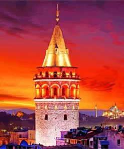 Galata Tower Istanbul paint by numbers