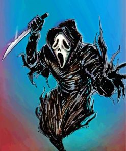 Ghostface illustration paint by numbers