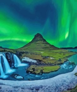 Iceland Kirkjufell Aurora Paint by numbers